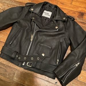 Kids leather motorcycle jacket
